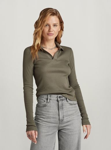 Ribbed Slim Polo